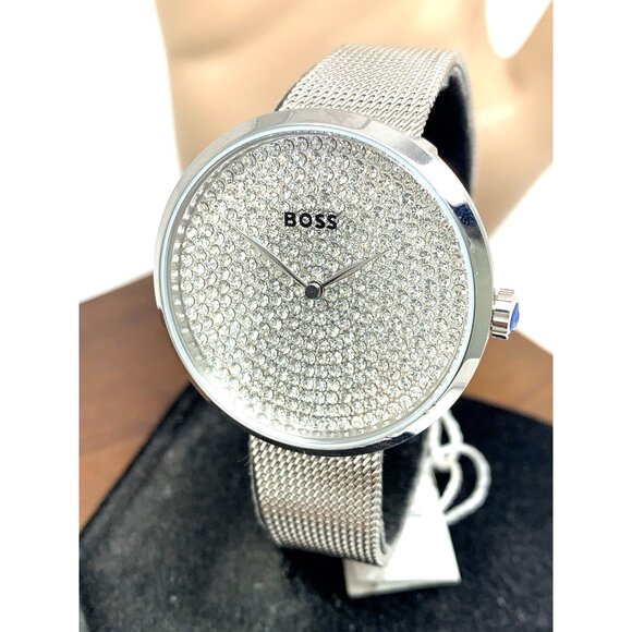 Hugo Boss Women's Watch 1502657 Praise Quartz Silver Mesh Stainless Steel 36mm